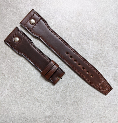 Chromexcel IWC Riveted Watch Strap - Chocolate