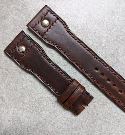 Chromexcel IWC Riveted Watch Strap - Chocolate