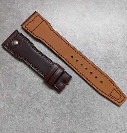 Chromexcel IWC Riveted Watch Strap - Chocolate