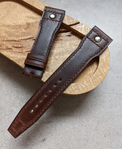 Chromexcel IWC Riveted Watch Strap - Chocolate