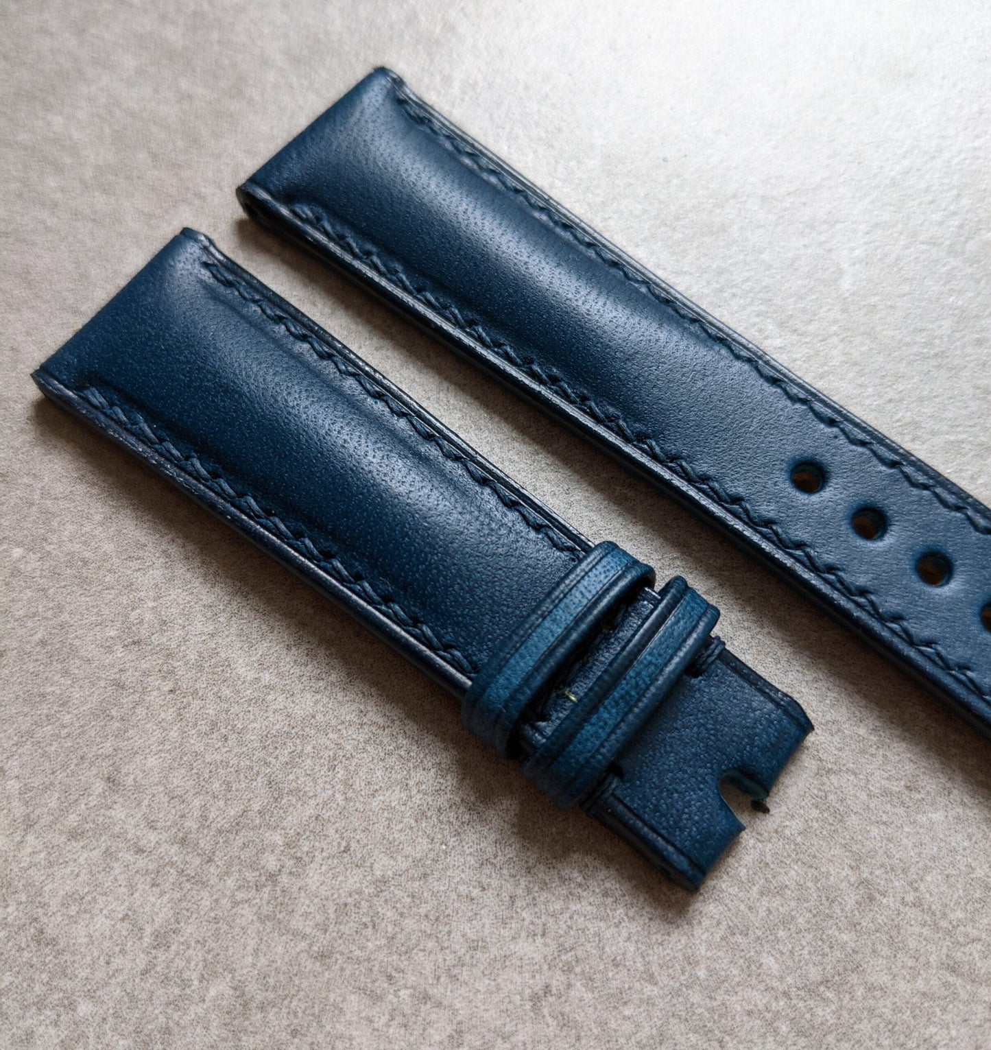 Buttero Classic Padded Calfskin Strap - Blue