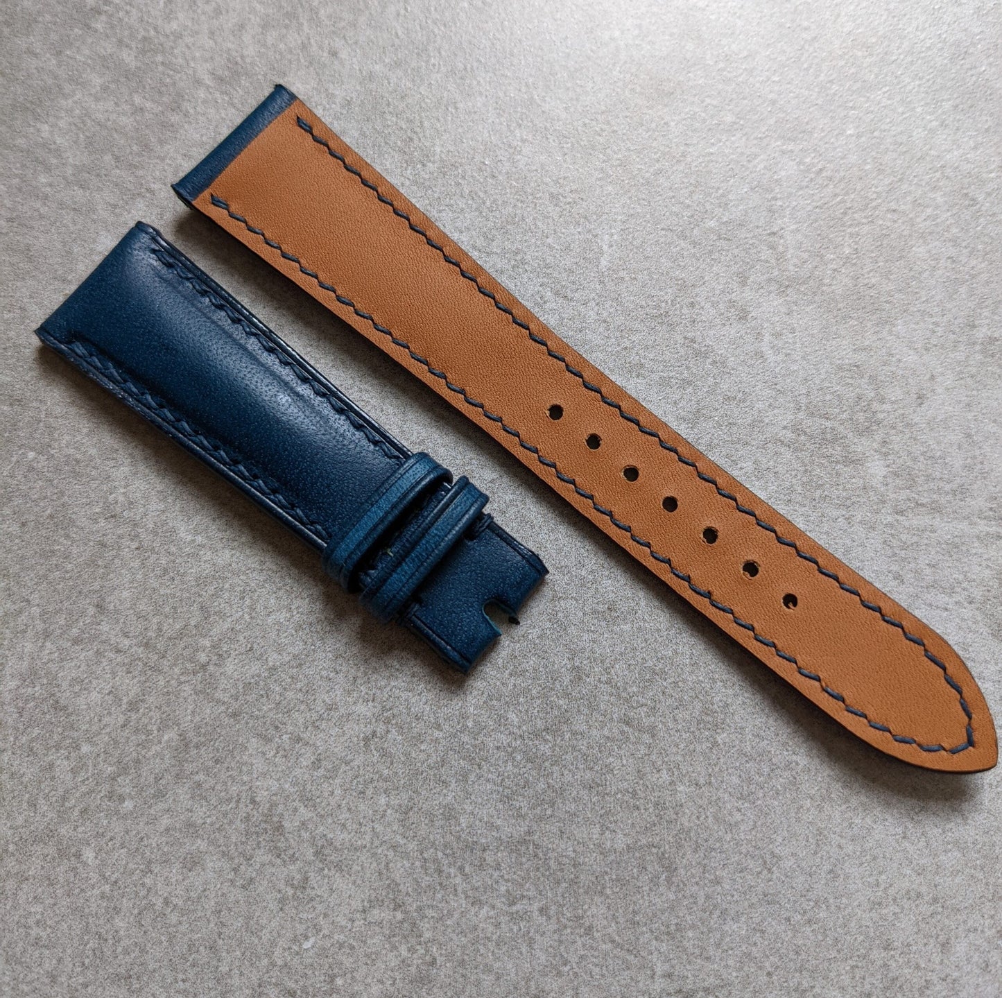 Buttero Classic Padded Calfskin Strap - Blue