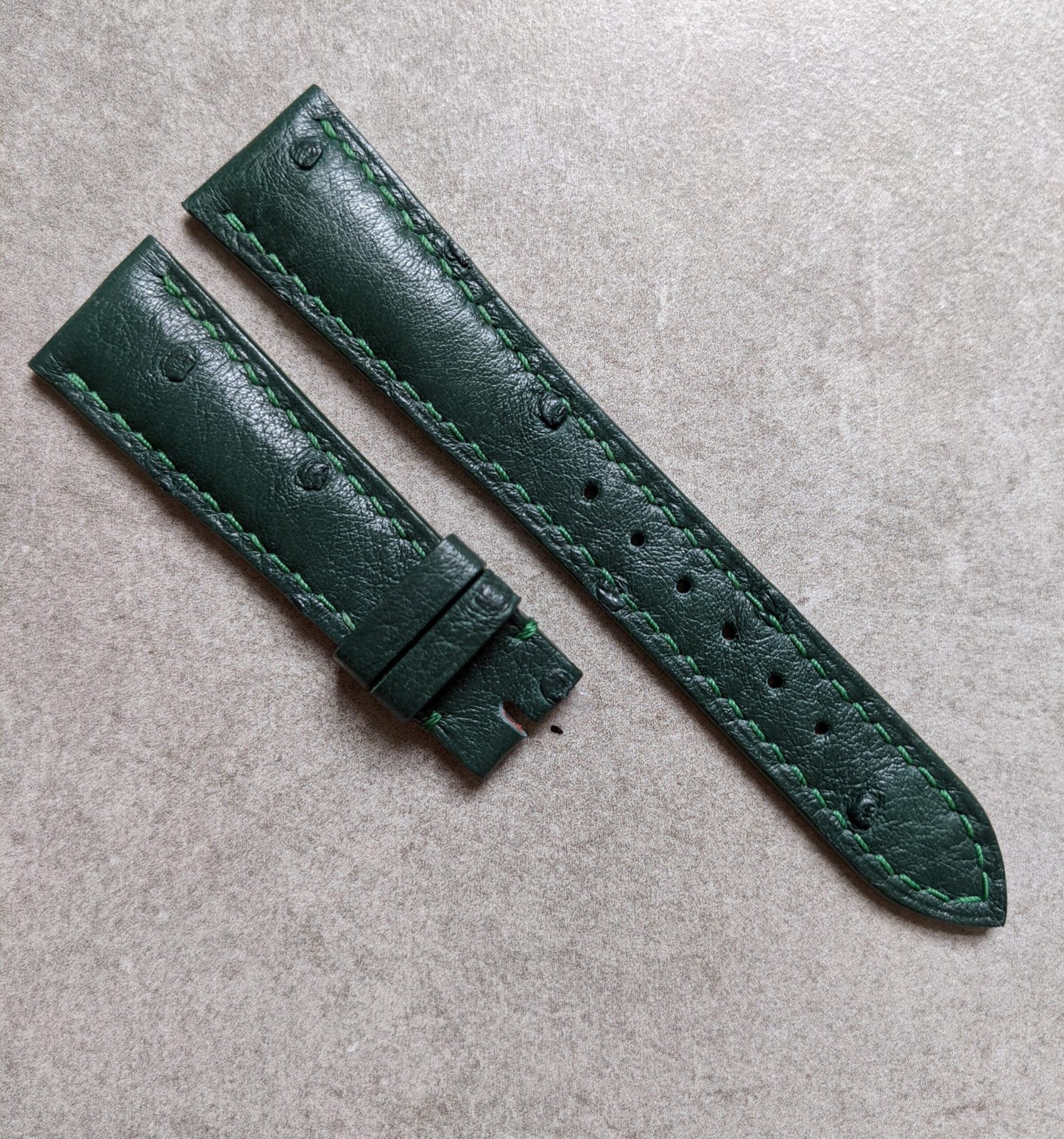 Ostrich Belly Watch Strap - Green