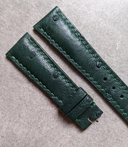 Ostrich Belly Watch Strap - Green