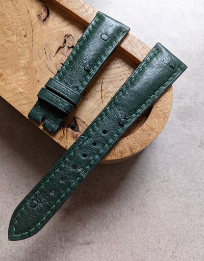 Ostrich Belly Watch Strap - Green