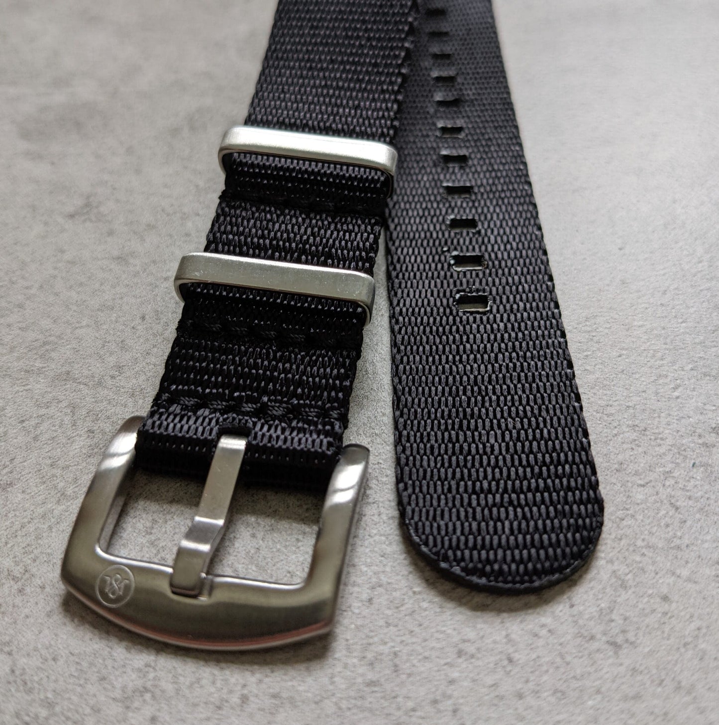 Premium Fabric Watch Strap - Black