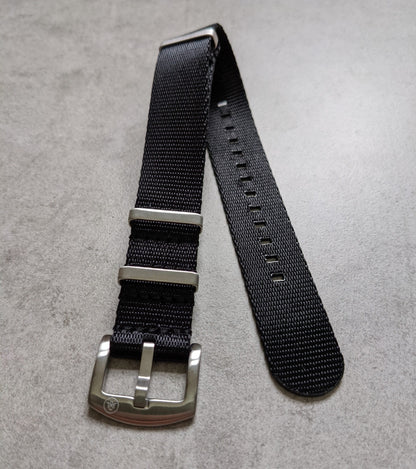 Premium Fabric Watch Strap - Black