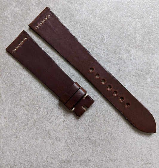 Chromexcel Vintage Strap Stitch - Brown W/Cream stitch