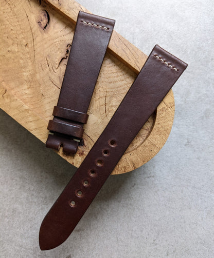 Chromexcel Vintage Strap Stitch - Brown W/Cream stitch