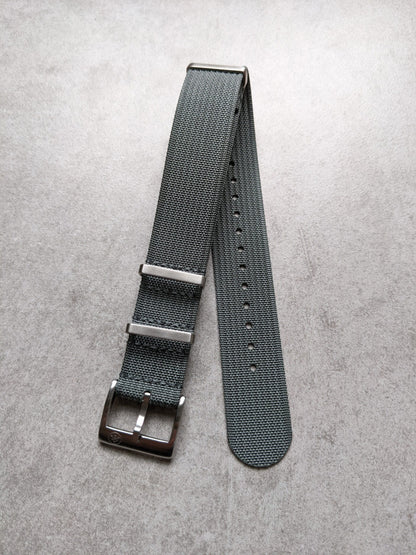 Premium Ribbed Fabric Watch Strap - Smoke Grey