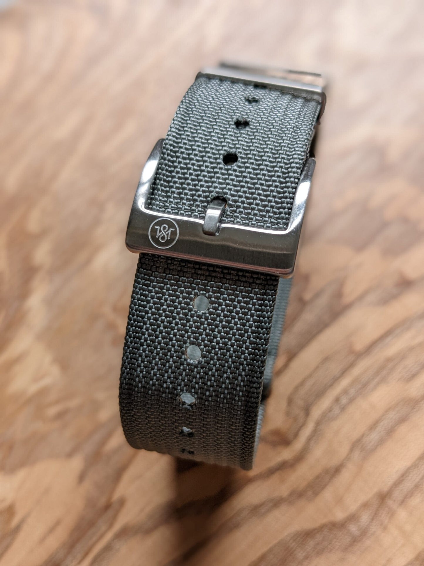 Premium Ribbed Fabric Watch Strap - Smoke Grey