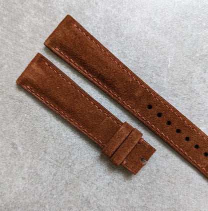 Premium Suede Strap - Dark Brown W/Padding