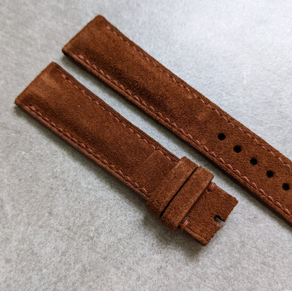 Premium Suede Strap - Dark Brown W/Padding