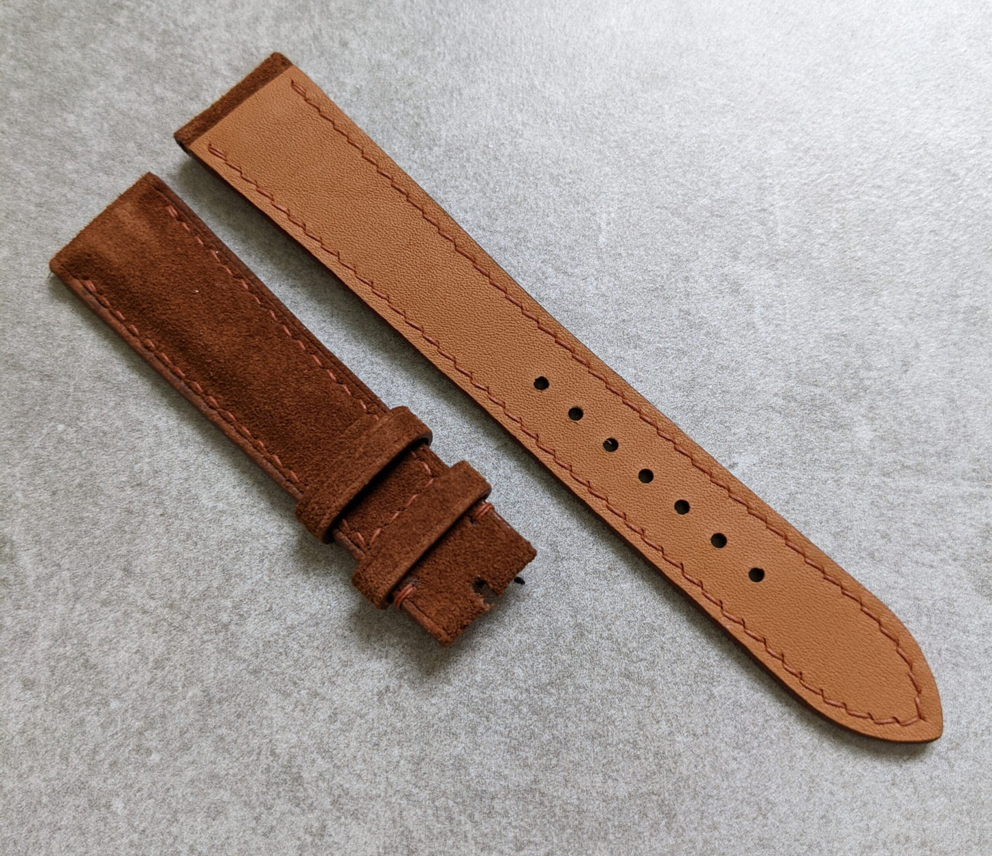 Premium Suede Strap - Dark Brown W/Padding