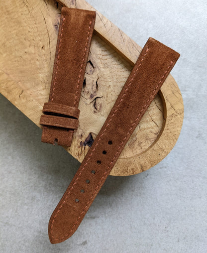 Premium Suede Strap - Dark Brown W/Padding