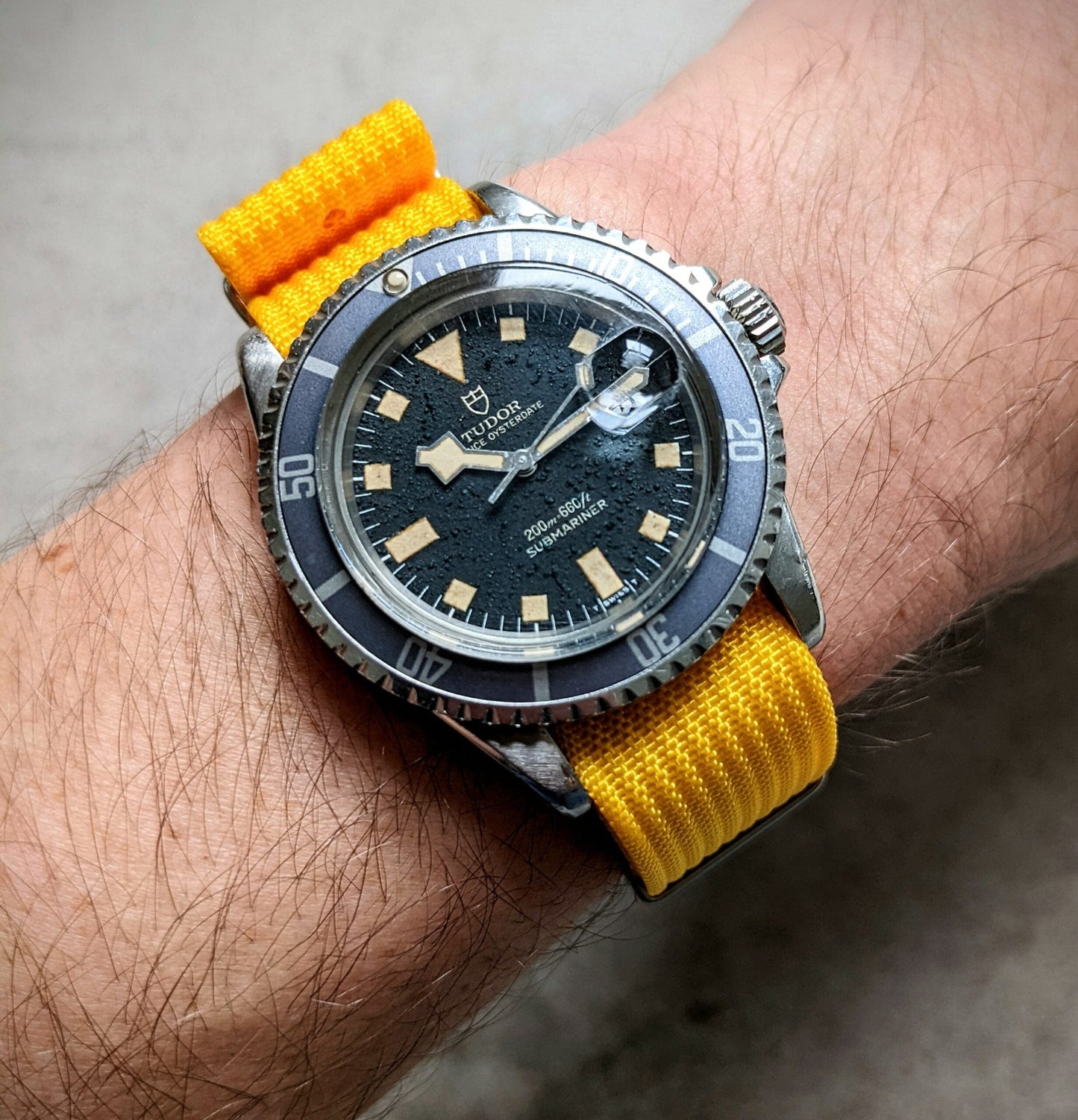 Premium Ribbed Fabric Watch Strap - Lemon Yellow