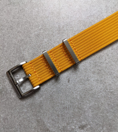 Premium Ribbed Fabric Watch Strap - Mustard Yellow