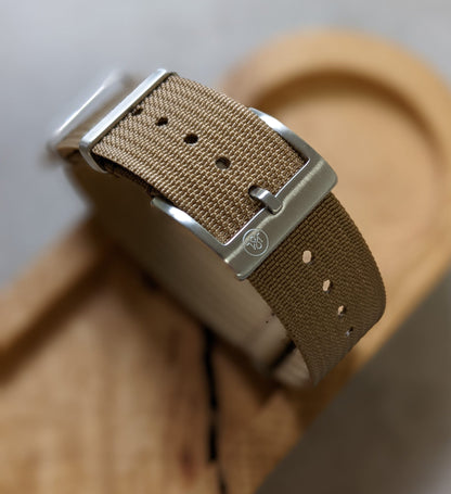 Premium Ribbed Fabric Watch Strap - Mocha