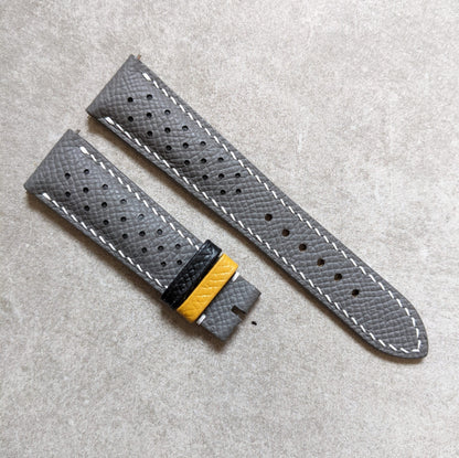 Epsom Calfskin Watch Strap - Seagull Grey Rally With Contrast Keepers