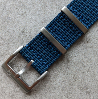 Premium Ribbed Fabric Watch Strap - Ocean Blue