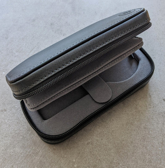 Black & Slate Travel Case - 2 Watch Zip Case