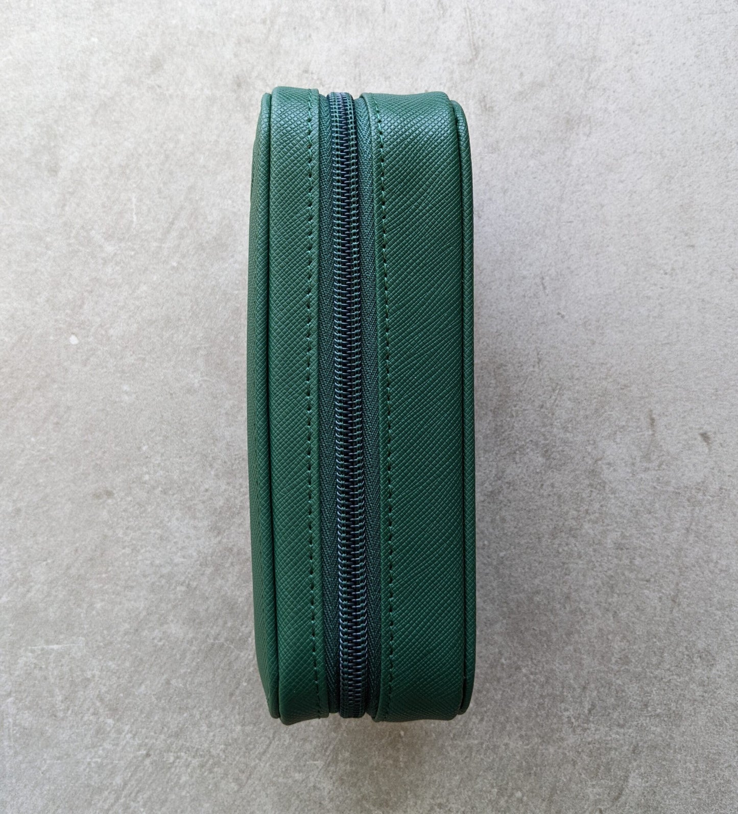 Green & Caramel Travel Case - 2 Watch Zip Case