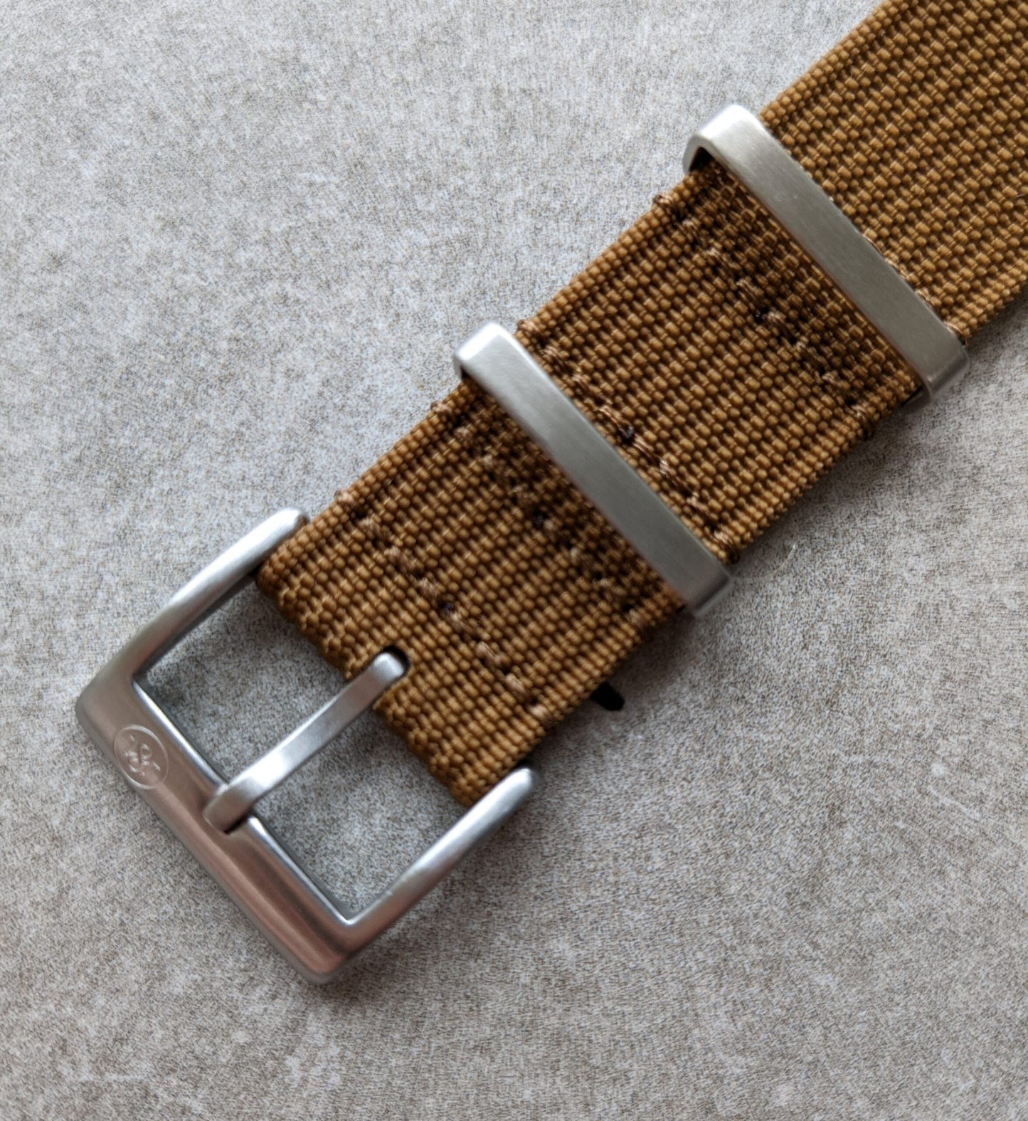 Premium Ribbed Fabric Watch Strap - Coffee