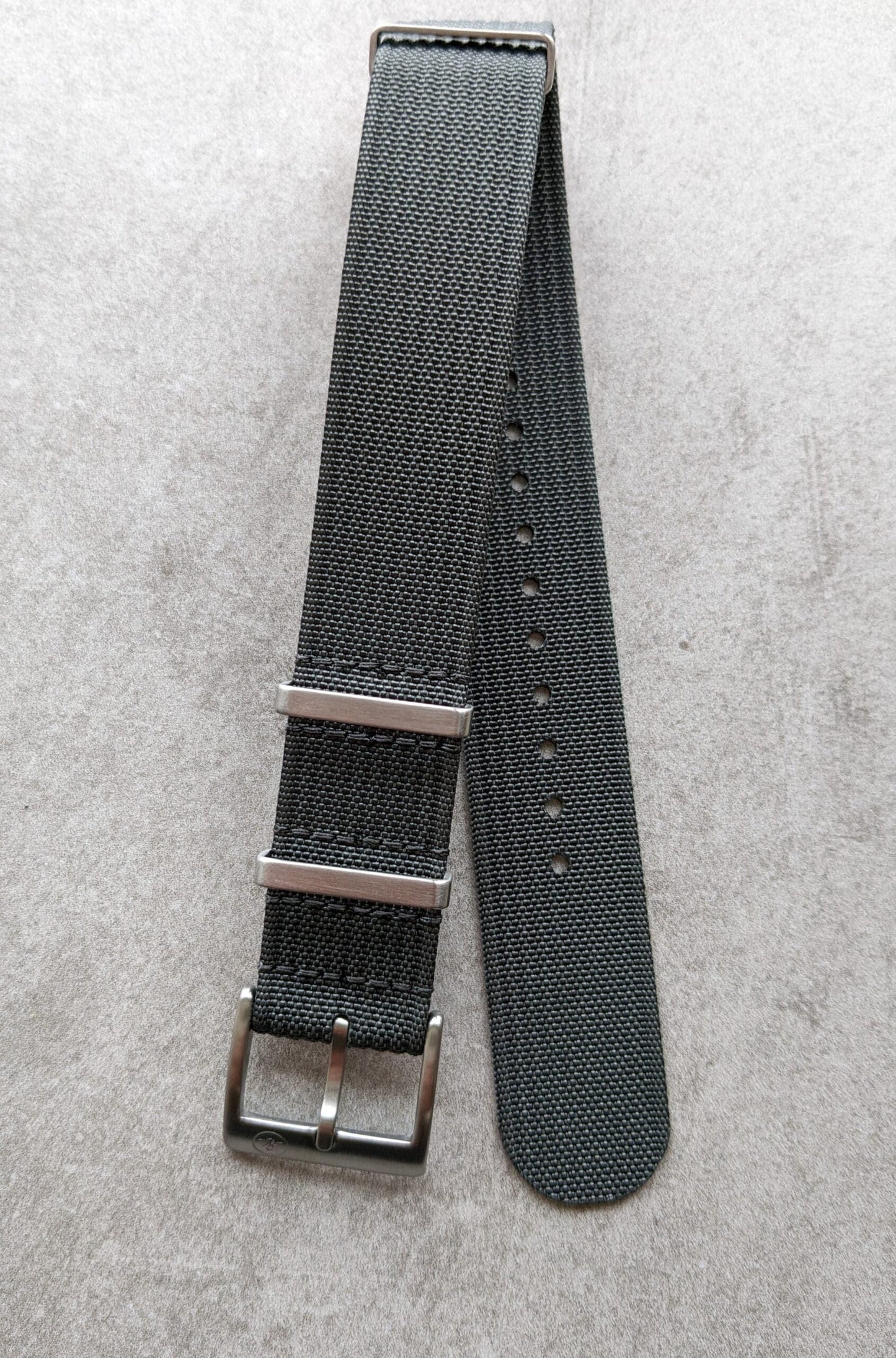 Premium Ribbed Fabric Watch Strap - Graphite Grey