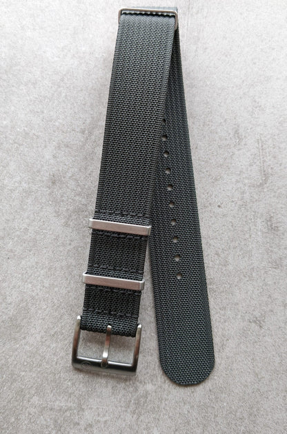 Premium Ribbed Fabric Watch Strap - Graphite Grey