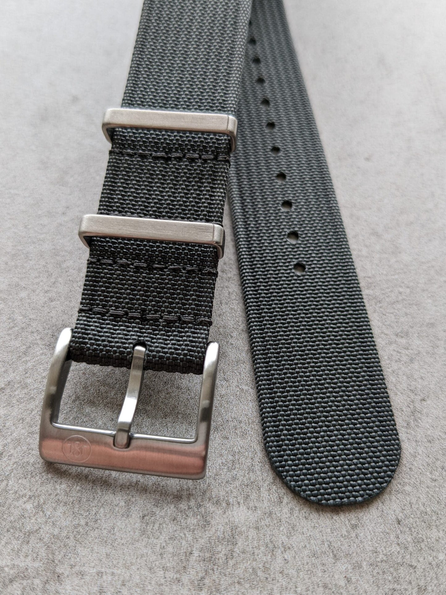 Premium Ribbed Fabric Watch Strap - Graphite Grey