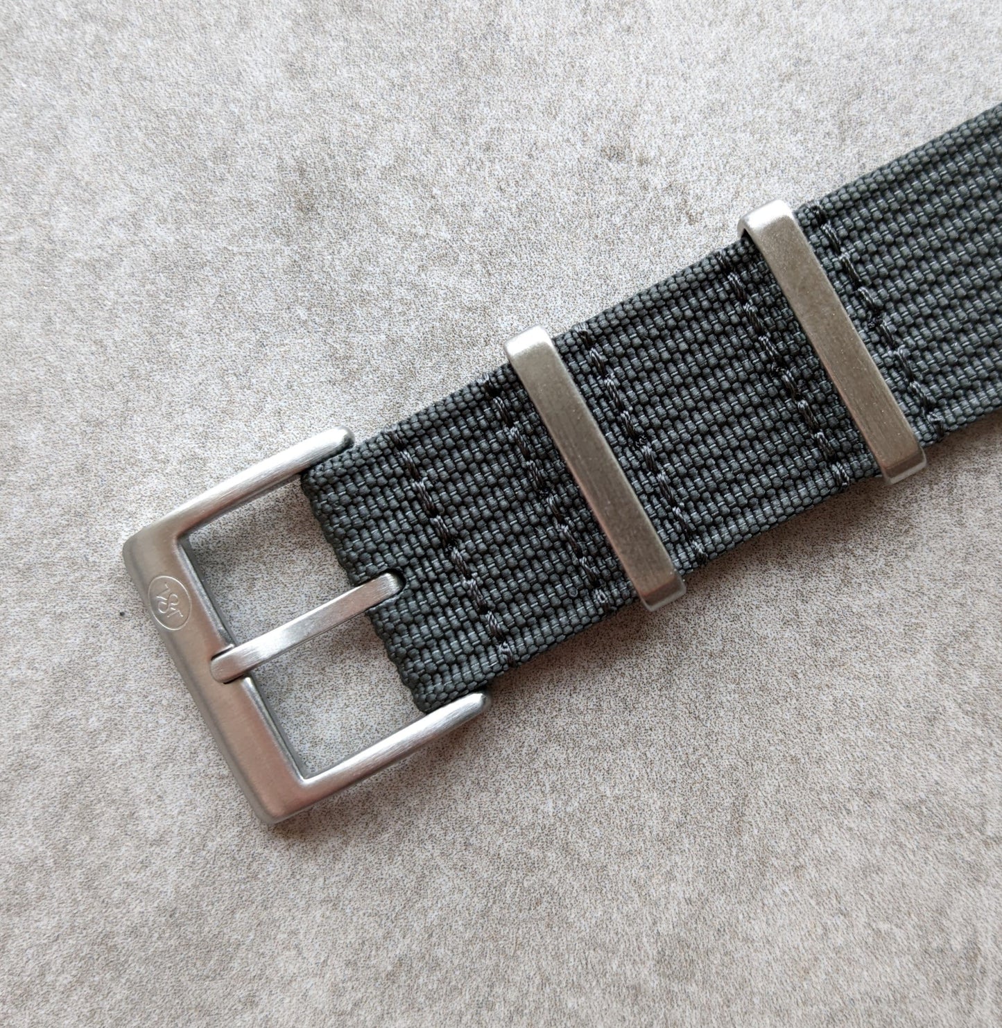 Premium Ribbed Fabric Watch Strap - Graphite Grey