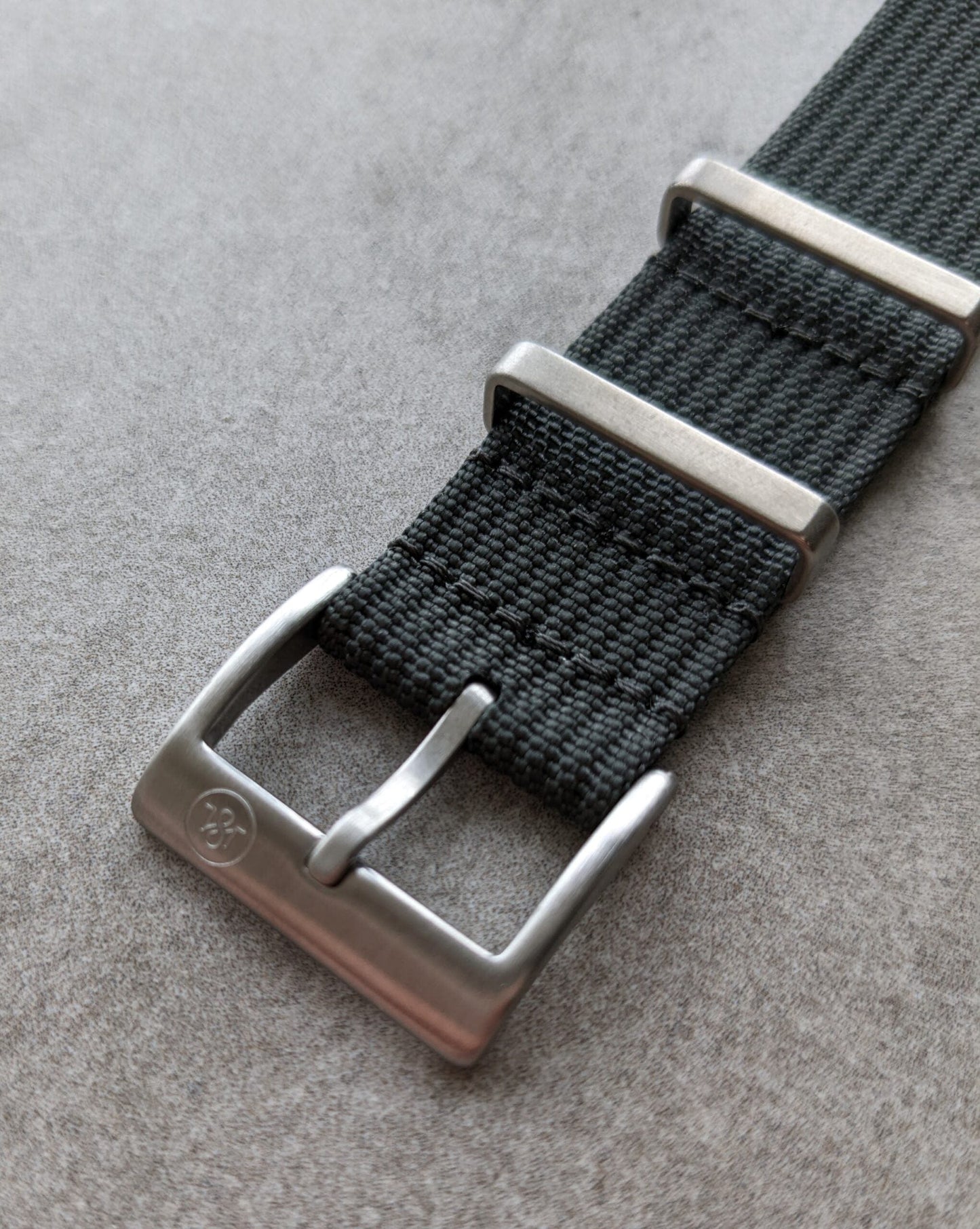 Premium Ribbed Fabric Watch Strap - Graphite Grey