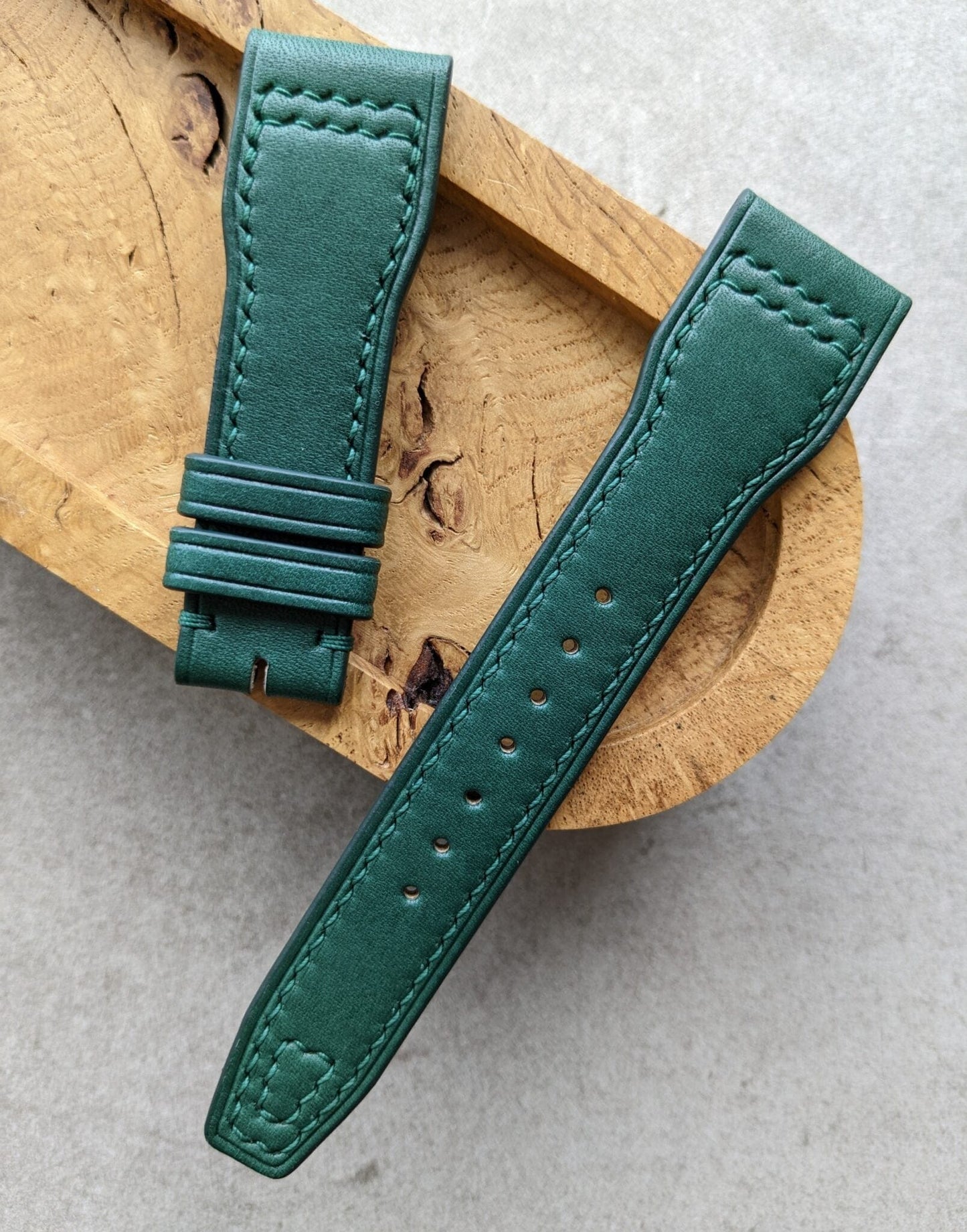 French Calfskin IWC Style Strap - Green