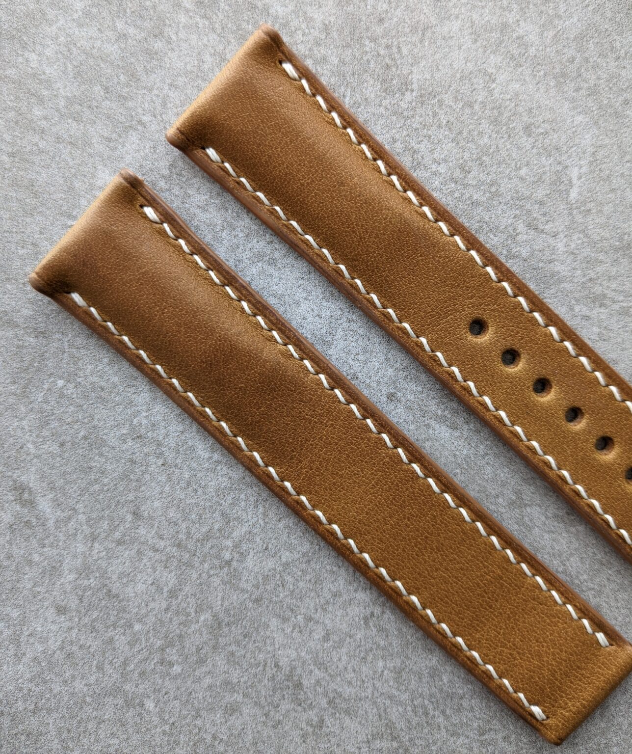 Omega-Style Deployant Strap - Barenia Golden Tan