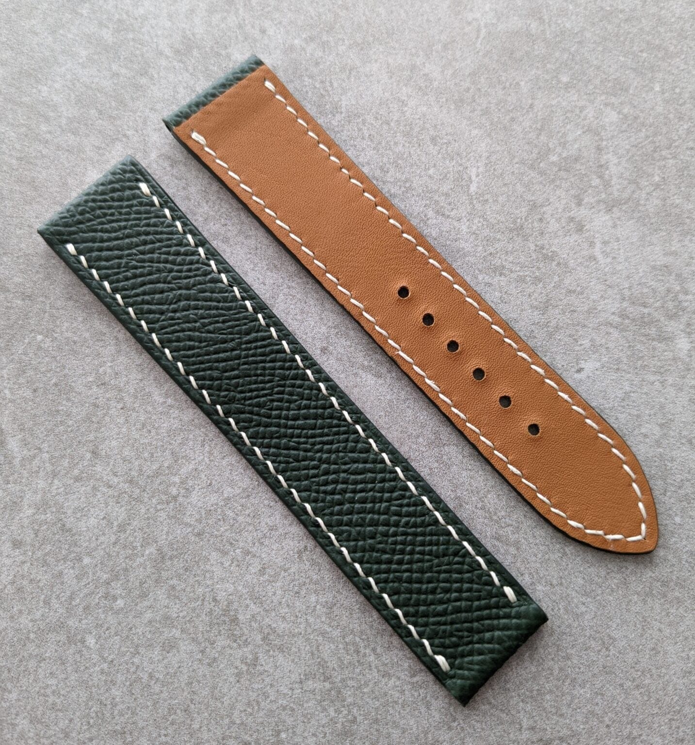 Omega-Style Deployant Strap - Forest Green