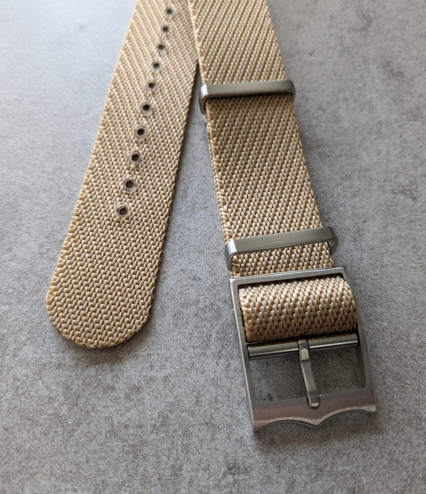 Woven Nylon Single Pass Strap - Sand