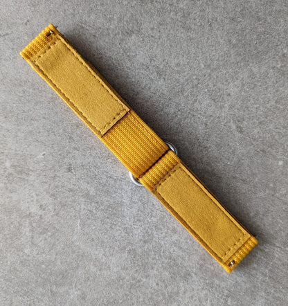 Premium Ribbed Two Piece Ballistic Nylon Strap - Mustard Yellow