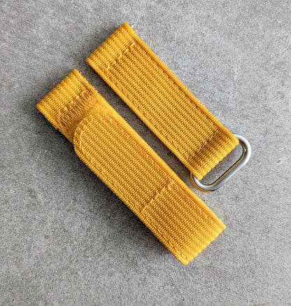 Premium Ribbed Two Piece Ballistic Nylon Strap - Mustard Yellow