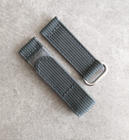 Premium Ribbed Two Piece Ballistic Nylon Strap - Smoke Grey