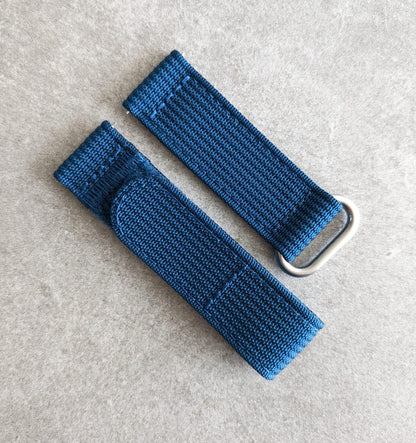 Premium Ribbed Two Piece Ballistic Nylon Strap - Ocean Blue