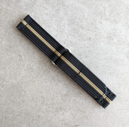 Premium Ribbed Two Piece Ballistic Nylon Strap - Black & Khaki