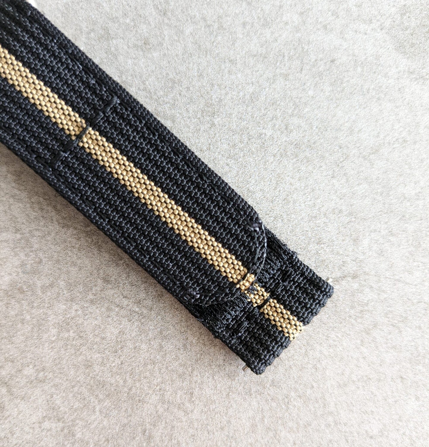 Premium Ribbed Two Piece Ballistic Nylon Strap - Black & Khaki