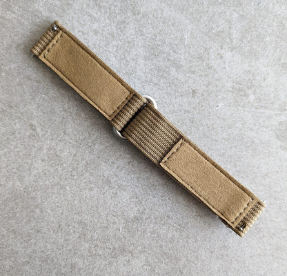 Premium Ribbed Two Piece Ballistic Nylon Strap - Mocha