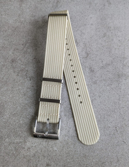 Premium Ribbed Fabric Watch Strap - Cream