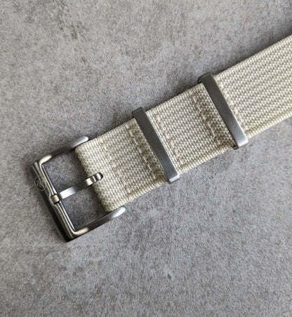 Premium Ribbed Fabric Watch Strap - Cream