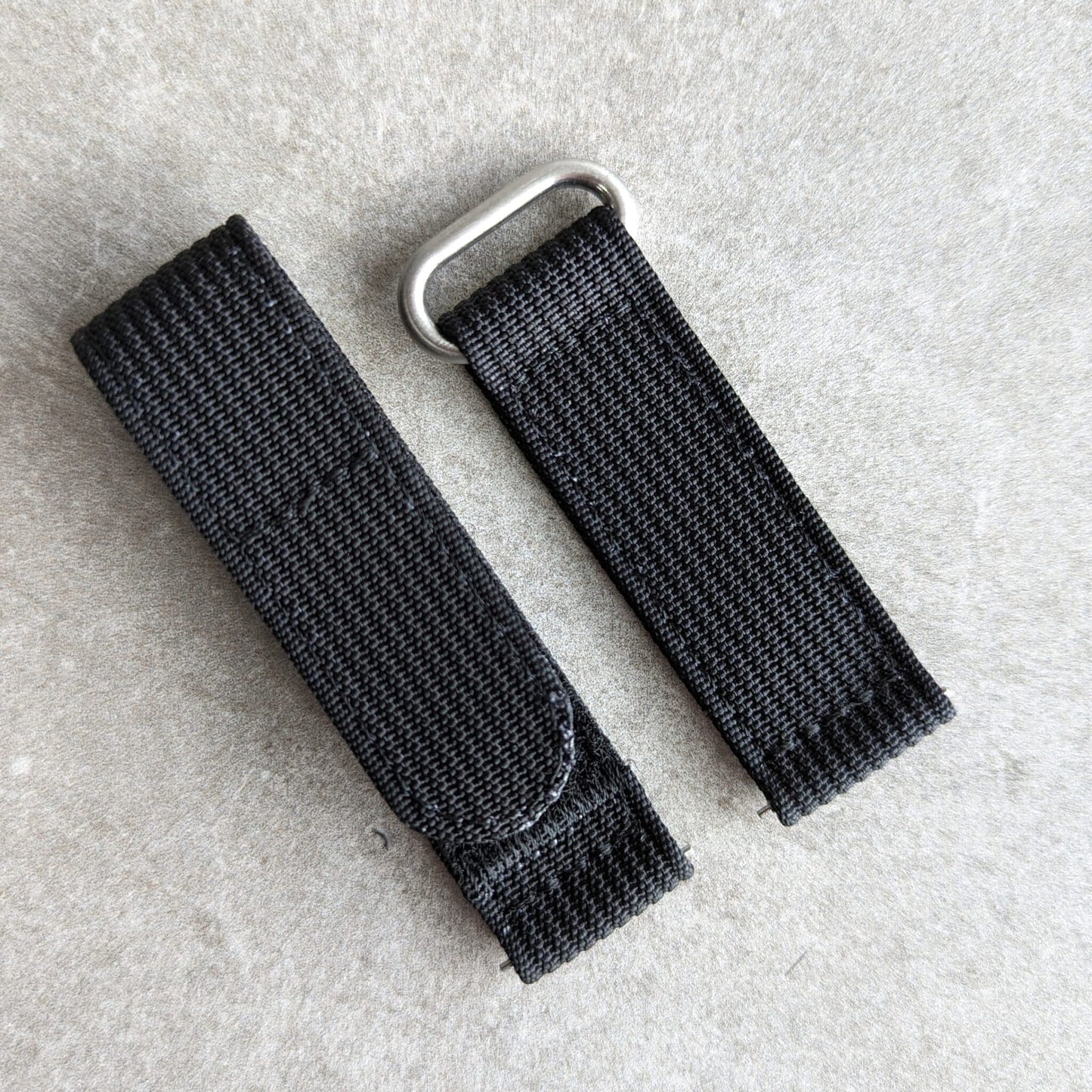 Premium Ribbed Two Piece Ballistic Nylon Strap - Black