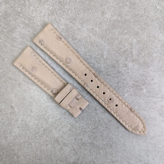 Ostrich Belly Watch Strap - Cream