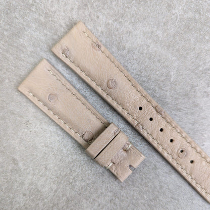 Ostrich Belly Watch Strap - Cream