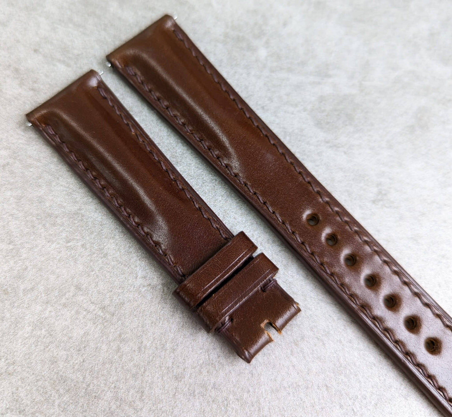 Shell Cordovan Watch Strap - Cognac