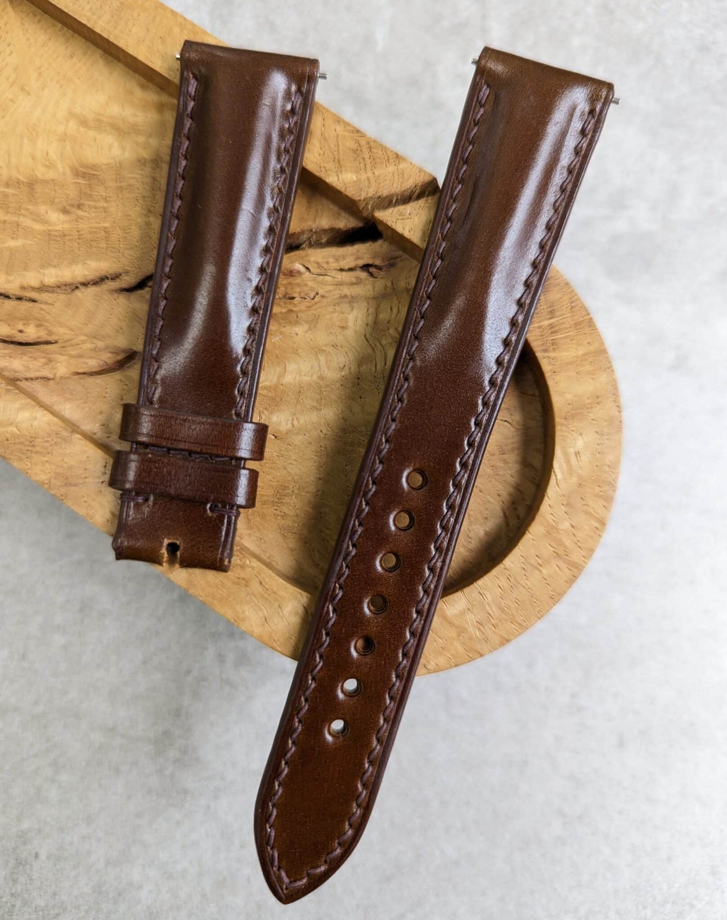 Shell Cordovan Watch Strap - Cognac